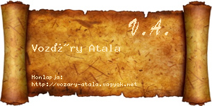 Vozáry Atala névjegykártya